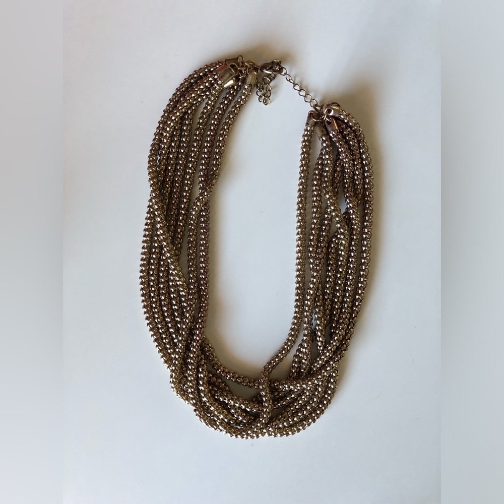 GUESS Gold Layered Metallic Beaded Statement Necklace